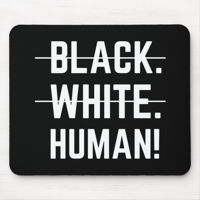 Black White Human Mouse Pad (Front)