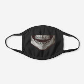 Black White Human Skull Face Mouth Teeth Skeleton Black Cotton Face Mask (Front)