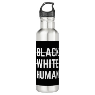 Black White Human Stainless Steel Water Bottle