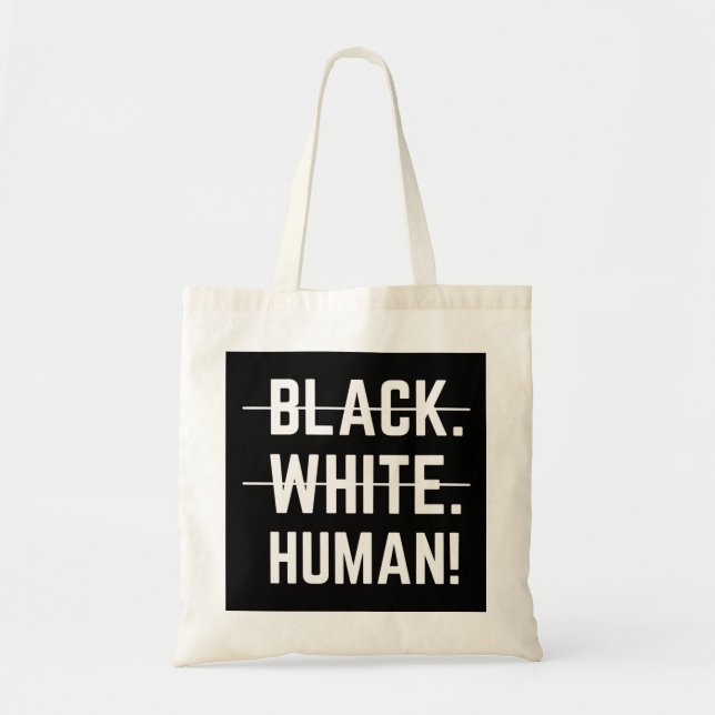 Black White Human Tote Bag (Front)