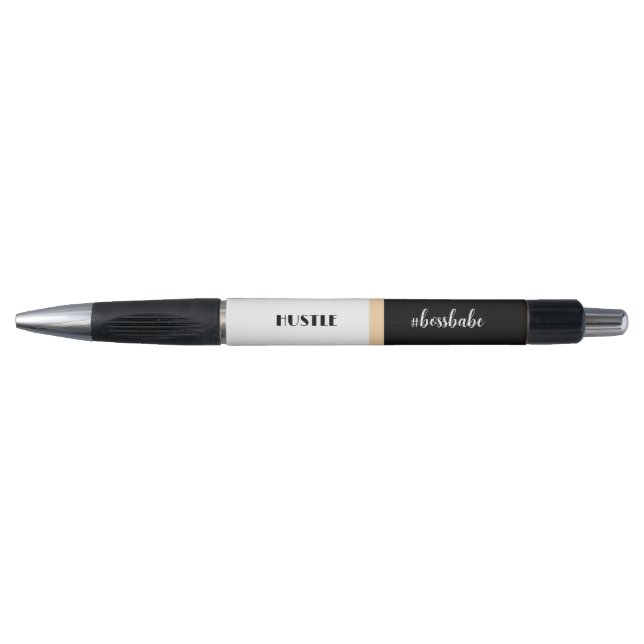 Black White Hustle Boss Babe  Pen (Front)