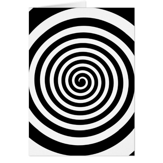 Black & White Hypnotic Spiral Cards (Front)