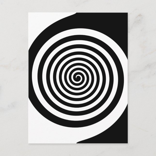 Black & White Hypnotic Spiral Postcard (Front)
