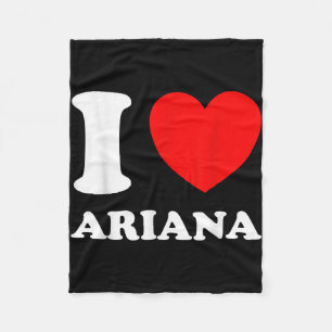 Black White I Love Ariana Fleece Blanket