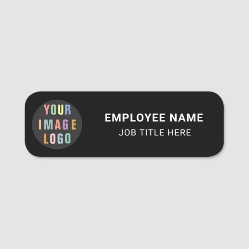 Black White Identification Business Logo Employee Name Tag