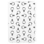 Black & White Illustrated Raccons Pattern Magnet