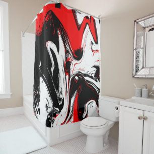 Black White In Arrears Shower Curtain