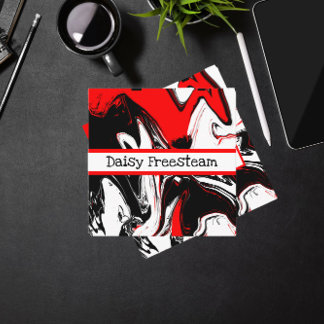 Black White In Arrears Square Business Card