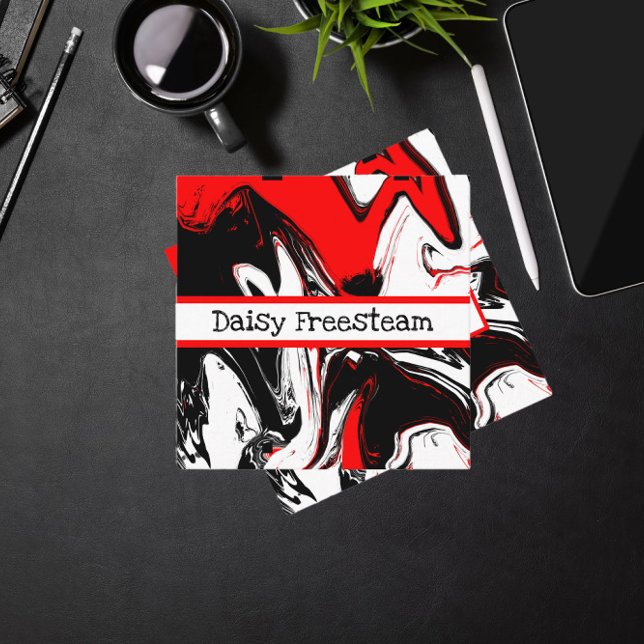 Black White In Arrears Square Business Card (Creator Uploaded)