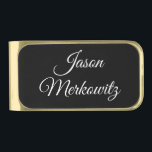 Black & White in Style: Gold Finish Money Clip<br><div class="desc">Add some class to your life with this money clip.  The font is elegant and the colors are lovely.  However,  feel free to make many changes. Customizable.  By Sharon Lee Hudson</div>