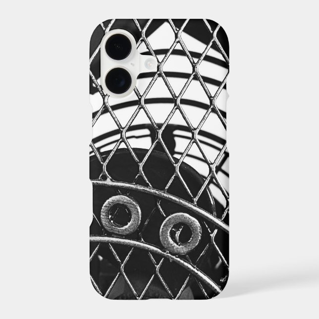 Black White Industrial Abstract Geometric iPhone Case (Back)