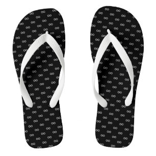 Black & White Infinity Elegant Collection Flip Flops