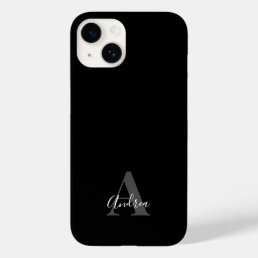 Black &amp; White | Initial Monogram Personalized Name Case-Mate iPhone 14 Case