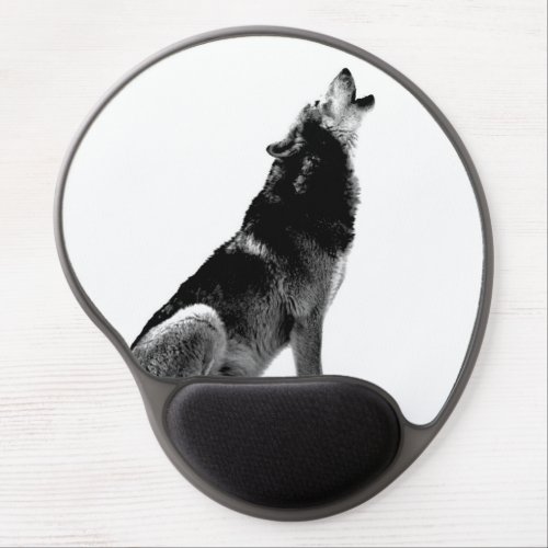 Black White Inspirational Leadership Wolf Gel Mouse Pad