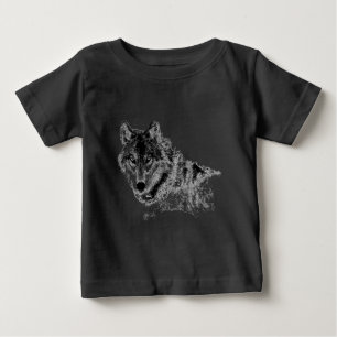 Black White Inspirational Wolf Eyes Baby T-Shirt