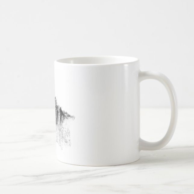 Black White Inspirational Wolf Eyes Coffee Mug (Right)