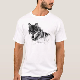 Black White Inspirational Wolf Eyes T-Shirt