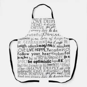 Black White Inspirational Words Apron