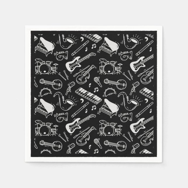 Black & White Instruments Napkins (Front)