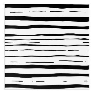 Black White Irregular Stripes Pattern Acrylic Print