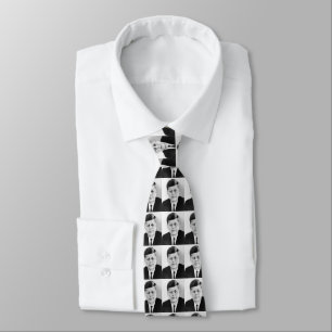 Black & White Jack JFK John F. Kennedy Neck Tie