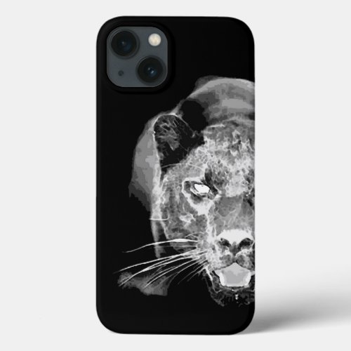 Black  White Jaguar Eye iPhone 13 Case