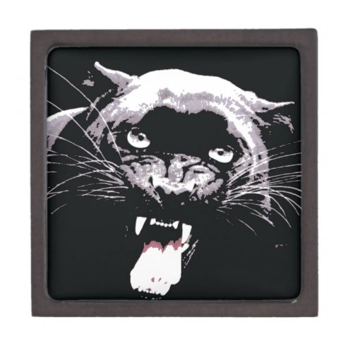 Black  White Jaguar Eyes Jewelry Box