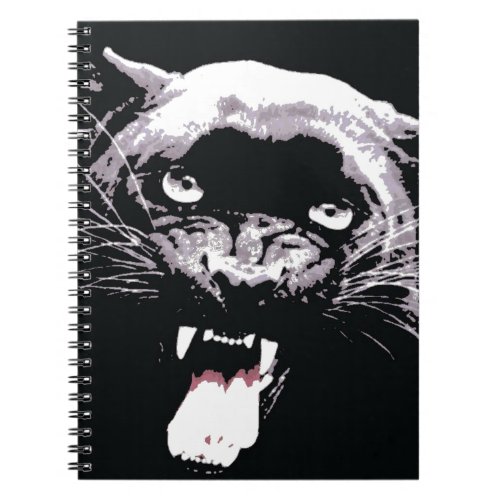 Black  White Jaguar Eyes Notebook