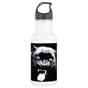 Black & White Jaguar Eyes Water Bottle