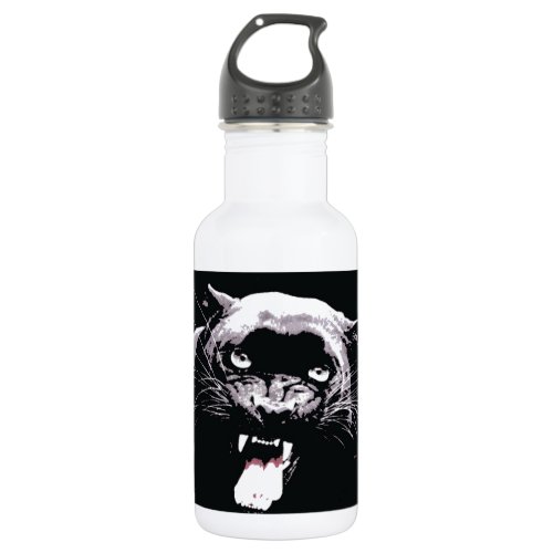 Black  White Jaguar Eyes Water Bottle