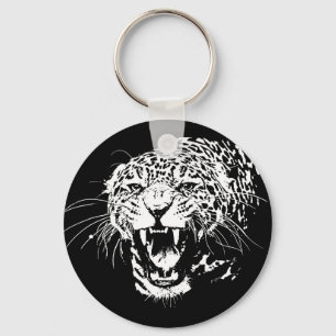 Black & White Jaguar Keychain
