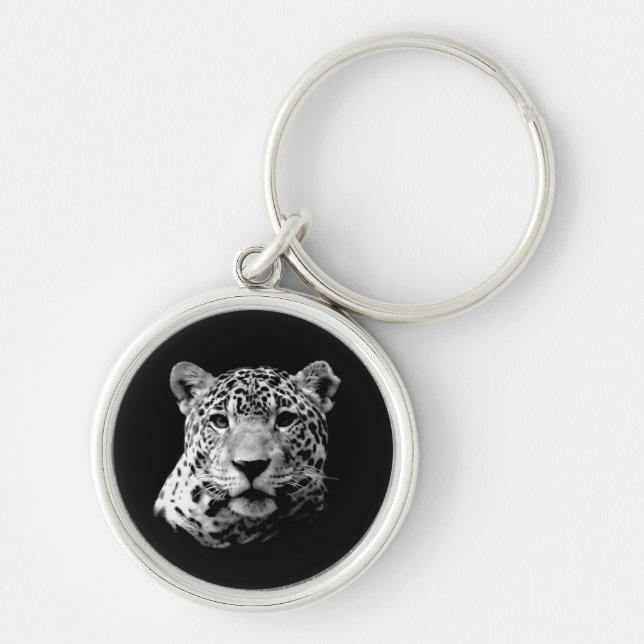 Black & White Jaguar Keychain (Front)