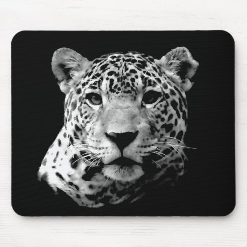 Black  White Jaguar Mouse Pad