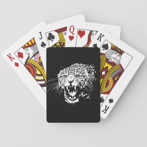 Black  White Jaguar Playing Cards