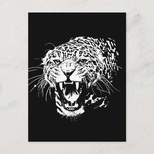Black  White Jaguar Postcard