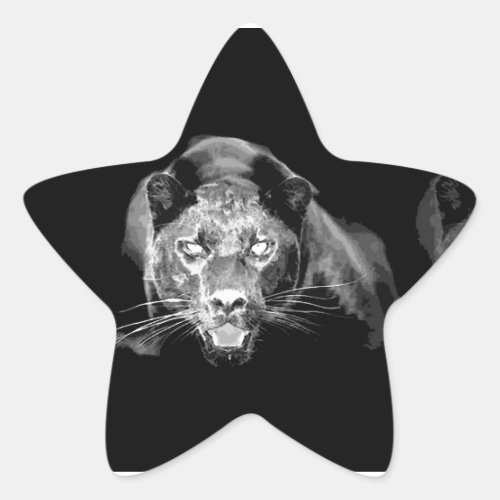 Black  White Jaguar Star Sticker