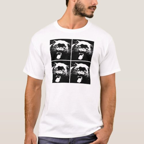 Black  White Jaguar T_Shirt