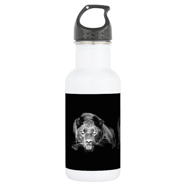 Black & White Jaguar Water Bottle (Front)