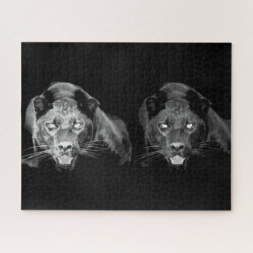 Black  White Jaguar _ Wild Animals Big Cats Jigsaw Puzzle