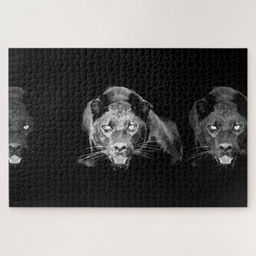 Black  White Jaguar _ Wild Animals Big Cats Jigsaw Puzzle