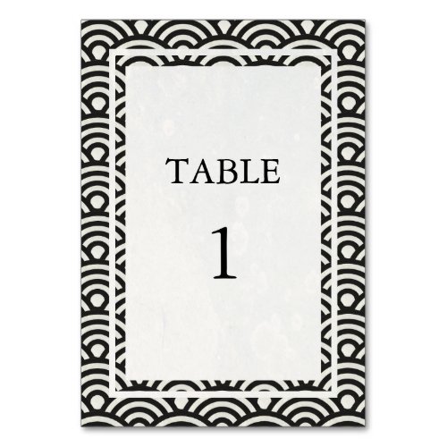 BlackWhite Japanese Seigha Table Number