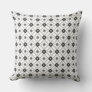 Black White Japanese Square Throw Pillow