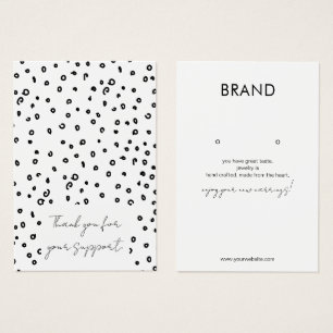 Black & White Jewelry Earring Display Card