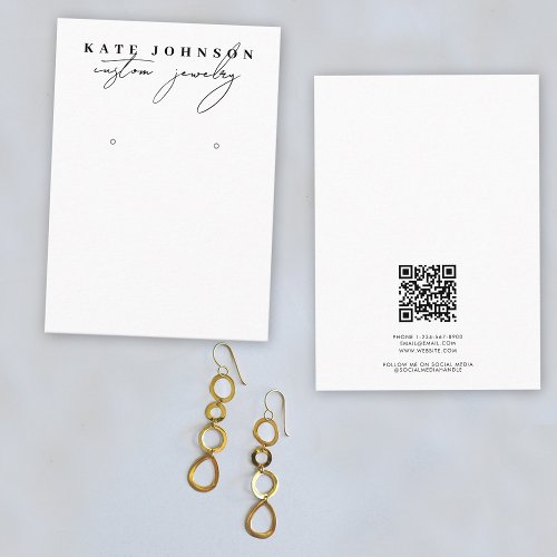 Black White Jewelry Holder Earring Display Script Business Card