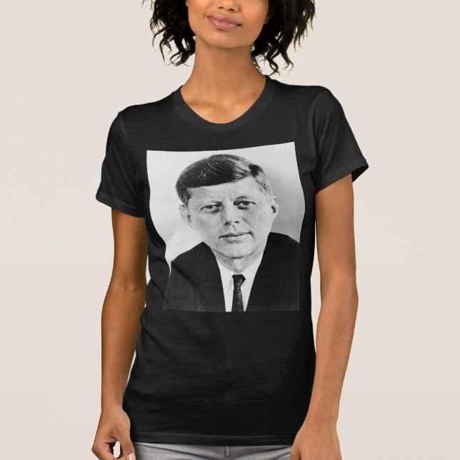 Black & White JFK John F. Kennedy T-Shirt (Front)