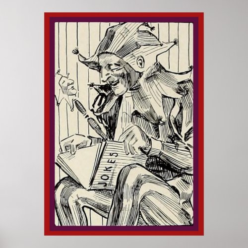 Black  White Joker Sketch Poster