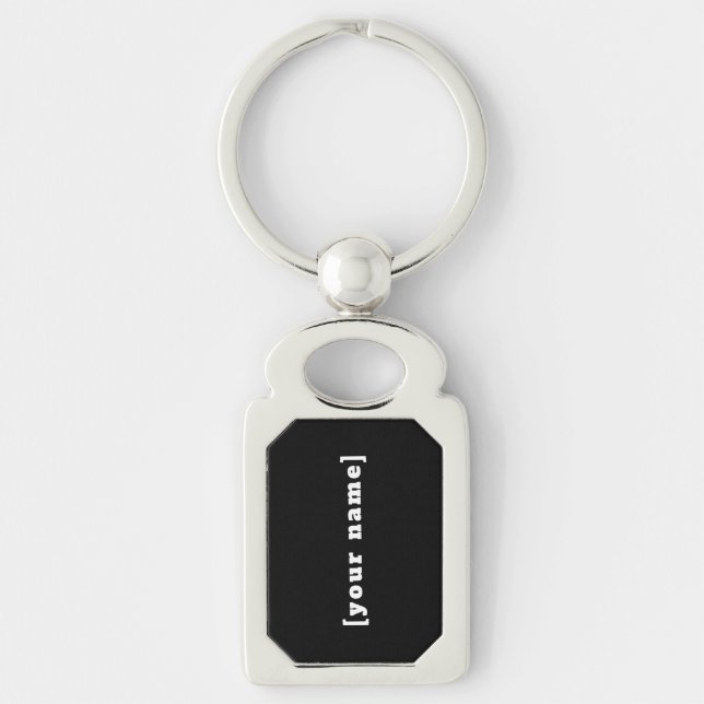 Black white keychain with your name (Front)