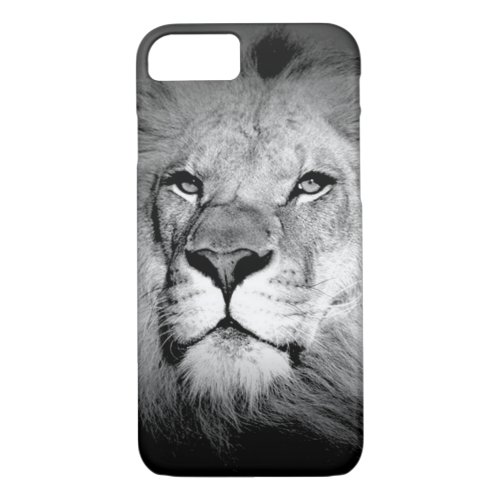 Black  White King Lion Eyes iPhone 7 Case