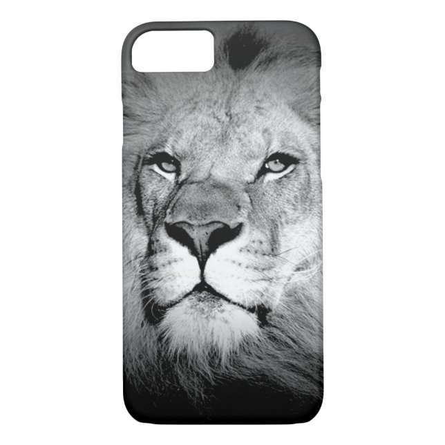 Black & White King Lion Eyes iPhone 7 Case (Back)