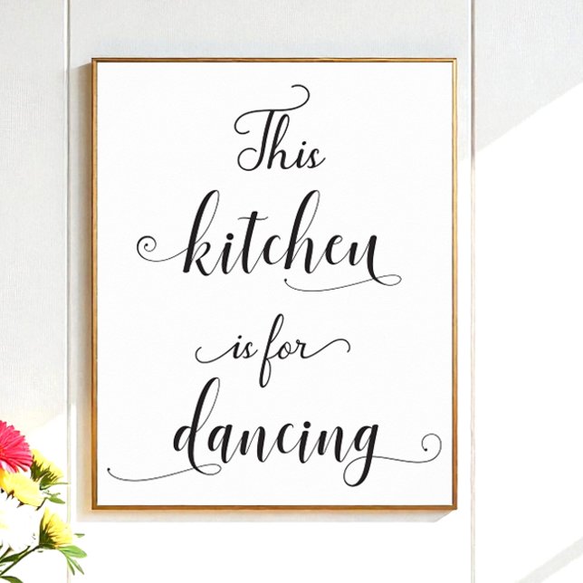 Black White Kitchen Funny Quote Typography Poster (Creator Uploaded)